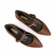 Εικόνα της Croco μυτερές μπαλαρίνες με ελαστική μπαρέτα