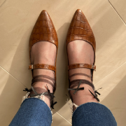 Εικόνα της Croco μυτερές μπαλαρίνες με ελαστική μπαρέτα