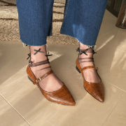 Εικόνα της Croco μυτερές μπαλαρίνες με ελαστική μπαρέτα