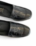 Εικόνα της Δερμάτινα ανατομικά παπούτσια με λουστρίνι κροκό σχέδιο