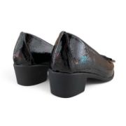 Εικόνα της Δερμάτινες ανατομικές γόβες λουστρίνι με φιόγκο