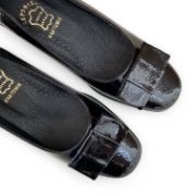 Εικόνα της Δερμάτινες ανατομικές γόβες λουστρίνι με φιόγκο