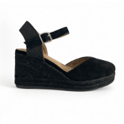 Εικόνα της Εσπαντρίγιες Πλατφόρμες με Μπαρέτα Suede Μαύρο