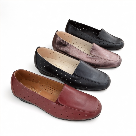 Εικόνα της Δερμάτινα Τρυπητά Ανατομικά Αερόσολα Παπούτσια