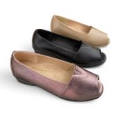 Εικόνα της Γυναικεία δερμάτινα ανατομικά peep toe παπούτσια