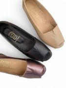 Εικόνα της Γυναικεία δερμάτινα ανατομικά peep toe παπούτσια