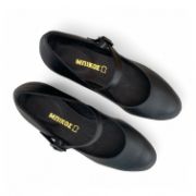 Εικόνα της Γόβες με μπαρέτα χαμηλό χοντρό τακούνι και στρογγυλή μύτη