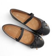 Εικόνα της Μπαλαρίνες με λάστιχο και φιογκάκι με χρυσές μεταλλικές λεπτομέρειες