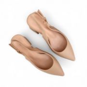 Εικόνα της Γόβες Slingback Εξώφτερνες  Μυτερές με Χοντρό Τακούνι 
