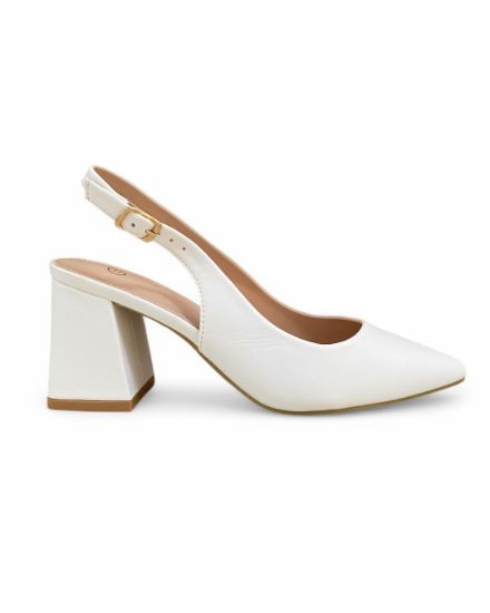 Εικόνα της Γόβες Slingback Εξώφτερνες  Μυτερές με Χοντρό Τακούνι 