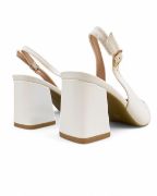 Εικόνα της Γόβες Slingback Εξώφτερνες  Μυτερές με Χοντρό Τακούνι 