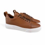 Εικόνα της Δερμάτινα Ανδρικά Sneakers με Λευκή Σόλα