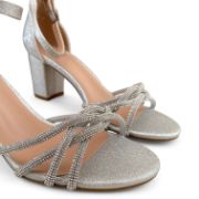 Εικόνα της Πέδιλα με Στρας Γκλιτερ και Χοντρό Τακούνι