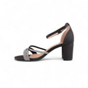 Εικόνα της Old Πέδιλο με γκλίτερ, λουράκια από στρας, λουράκι αστραγάλου και χοντρό τακούνι