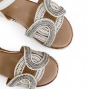 Εικόνα της Παιδικά πέδιλα για κορίτσια με πλετκτό σχέδιο και αυτοκόλλητο