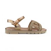 Εικόνα της Παιδικά πέδιλα για κορίτσια με πλετκτό σχέδιο και αυτοκόλλητο