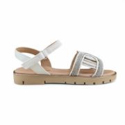 Εικόνα της Παιδικά πέδιλα για κορίτσια με πλετκτό σχέδιο και αυτοκόλλητο