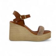 Εικόνα της Πλατφόρμα δερμάτινη ψηλή με φάσα από στρας