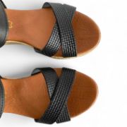 Εικόνα της Old Δερμάτινη πλατφόρμα με χιαστί λουράκια