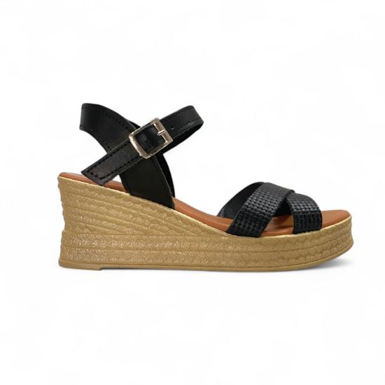 Εικόνα της Old Δερμάτινη πλατφόρμα με χιαστί λουράκια