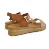 Εικόνα της Σανδάλια δερμάτινα flatform με φάσα από στρας