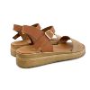 Εικόνα της Σανδάλια δερμάτινα flatform με ανάγλυφη suede φάσα