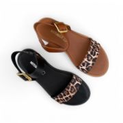 Εικόνα της Δερμάτινα Σανδάλια Λεοπάρ