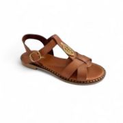 Εικόνα της Old Σανδάλια δερμάτινα με μεταλλικό φύλλο 