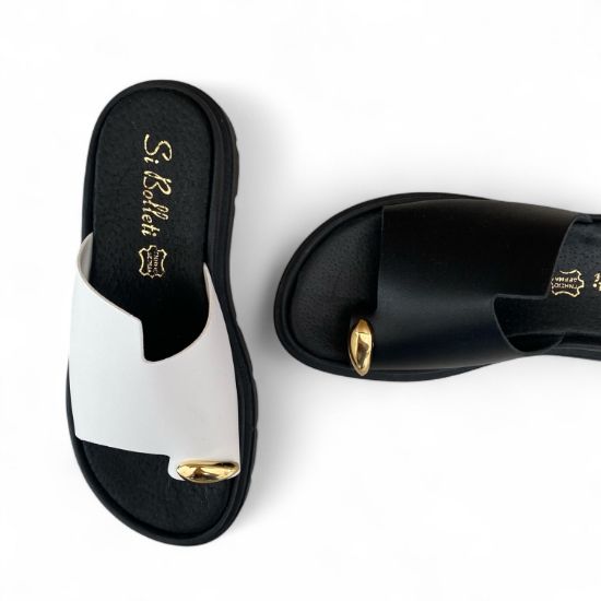 Εικόνα της Παντόφλες με Φαρδιά Ασύμμετρη Φάσα και toe ring