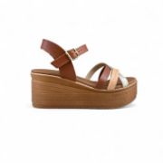 Εικόνα της Δερμάτινες Πλατφόρμες με Λεπτά Λουράκια Χρυσό