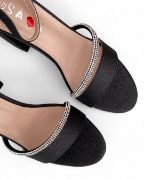 Εικόνα της Πέδιλα με Γκλίτερ Στρας και Χοντρό Τακούνι