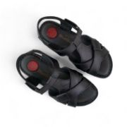 Εικόνα της Δερμάτινα Ανατομικά Πέδιλα με Αυτοκόλλητο Κούμπωμα