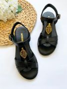 Εικόνα της Old Σανδάλια δερμάτινα με μεταλλικό φύλλο 