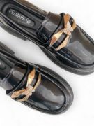 Εικόνα της Λουστρίνι Loafers με Χρυσό Μεταλλικό Διακοσμητικό