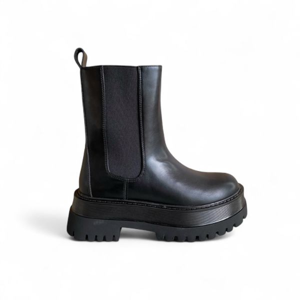 Εικόνα της Μποτάκια δίσολα μαύρο με λάστιχο και φερμουάρ