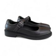 Εικόνα της Δερμάτινες μπαλαρίνες με μπαρέτα