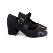 Εικόνα της Γόβες Καστόρ και Λουστρίνι με Μπαρέτα και Χοντρό Τακούνι Μαύρες 