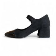 Εικόνα της Γόβες Καστόρ και Λουστρίνι με Μπαρέτα και Χοντρό Τακούνι Μαύρες 