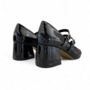 Εικόνα της Γόβες Μαύρες Λουστρίνι με Διπλή Μπαρέτα