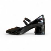 Εικόνα της Γόβες Μαύρες Λουστρίνι με Διπλή Μπαρέτα