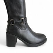 Εικόνα της Μπότες με χοντρό τακούνι μεταλλικό διακοσμητικό και λάστιχο