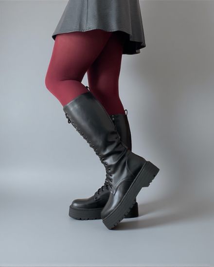 Εικόνα της Μπότες δίσολες με κορδόνι και φερμουάρ