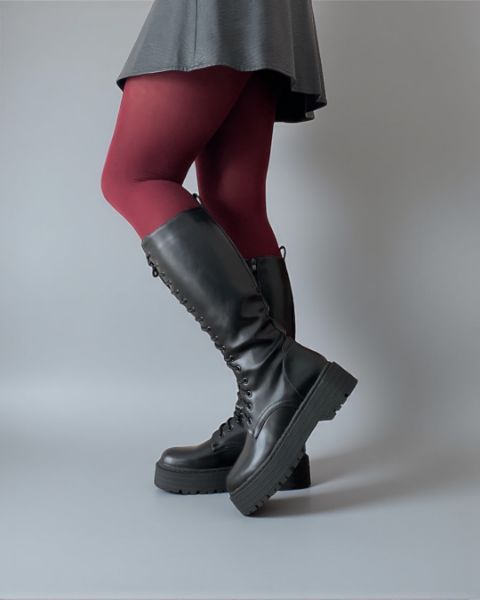 Εικόνα της Μπότες δίσολες με κορδόνι και φερμουάρ