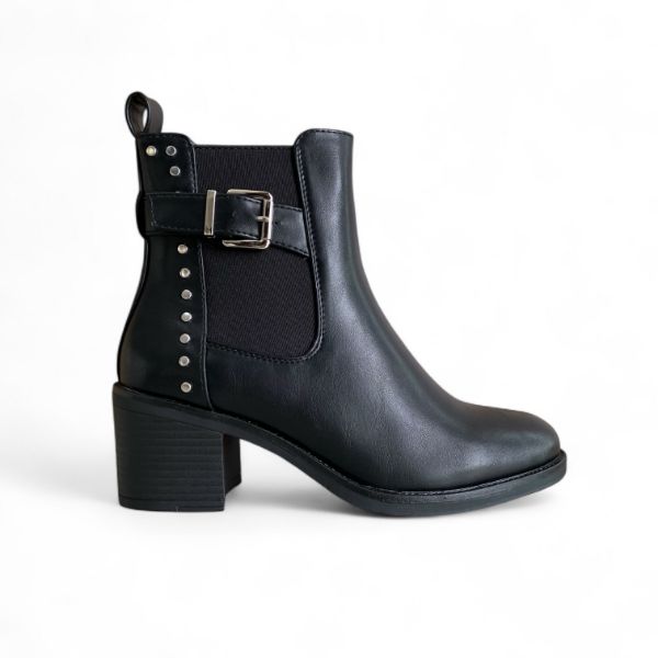 Εικόνα της Μποτάκια με Χαμηλό Τακούνι Λάστιχο και Μεταλλικά Διακομητικά