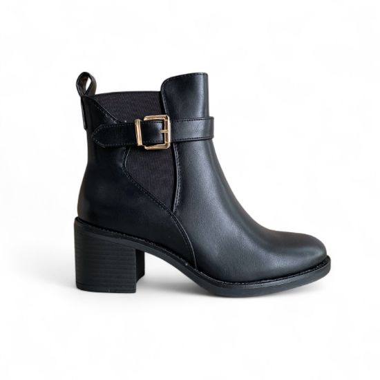 Εικόνα της Μποτάκια με Χαμηλό Τακούνι Λουράκι και Αγκράφα