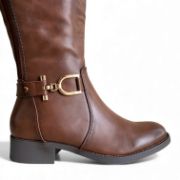 Εικόνα της Μπότες Ιππασίας Καφέ με Λάστιχο και Διακοσμητικό