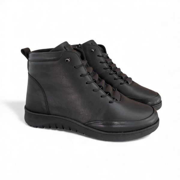 Εικόνα της Μποτάκια Δερμάτινα Ανατομικά με Φερμουάρ και Λάστιχα