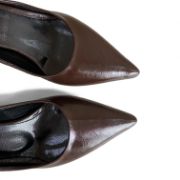 Εικόνα της Γόβες Μυτερές Βινύλ με Χοντρό Τακούνι