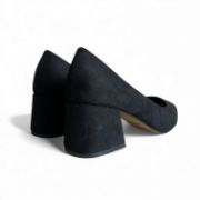 Εικόνα της Γόβες Καστόρ Μυτερές Μαύρες με Χοντρό Τακούνι