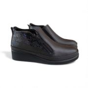 Εικόνα της Μποτάκια Δερμάτινα Ανατομικά με Φερμουάρ και Λάστιχο